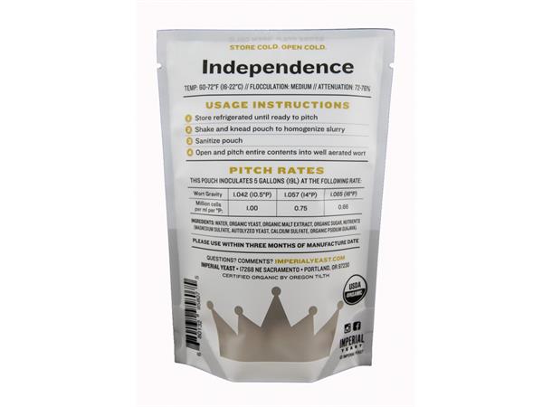 A15 Independence - Prod. 2 April 2024 Imperial Yeast - Best før 2 August 2024