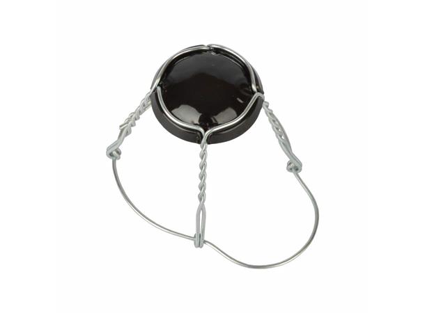 Champagnenett for Ølkork 100pk Black cap with silver coloured wire