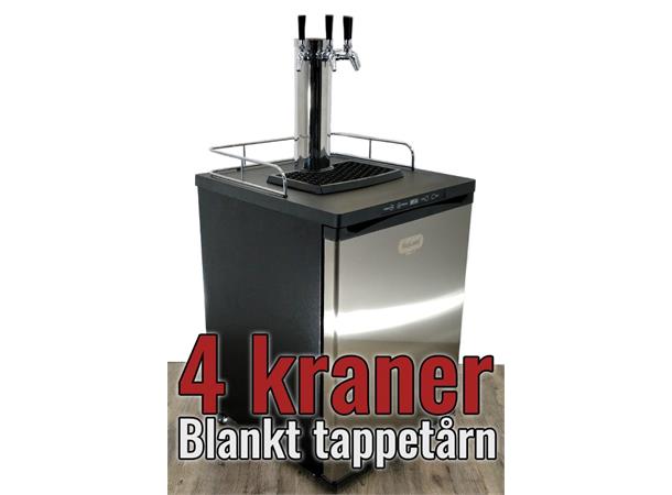 Series X Kegerator - pakke med 4 kraner Kjøleskap med tappetårn for 4 kraner