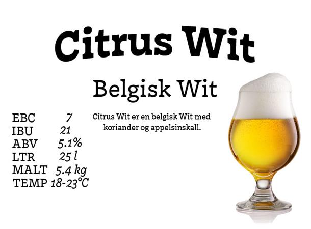 Citrus Wit Allgrain ølsett 25 liter, Belgisk Wit