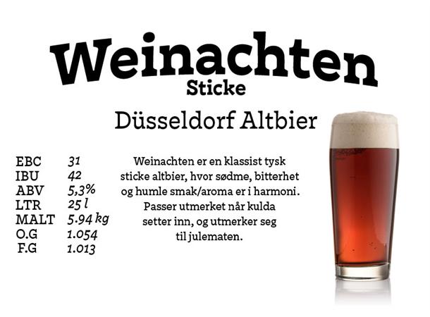 Weinachten Sticke Allgrain ølsett 25 liter, Altbier 