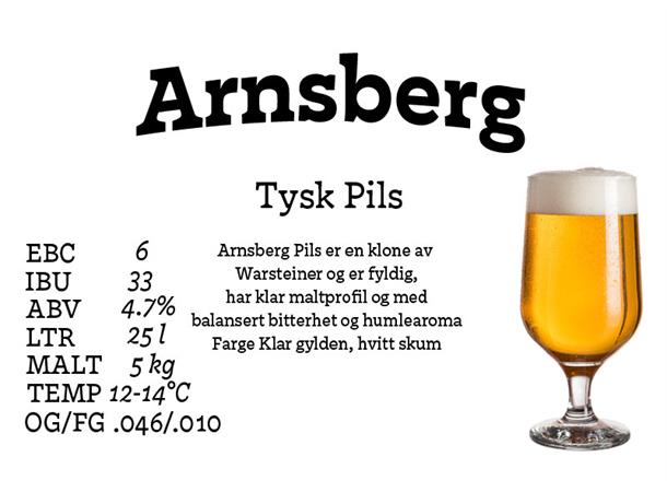 Arnsberg Allgrain ølsett 25 liter, Tysk pilsner 