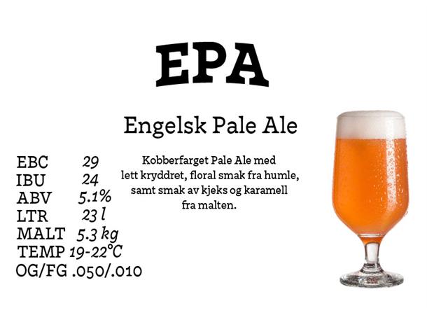 EPA, Engelsk Pale Ale Allgrain ølsett 25 liter, Pale Ale