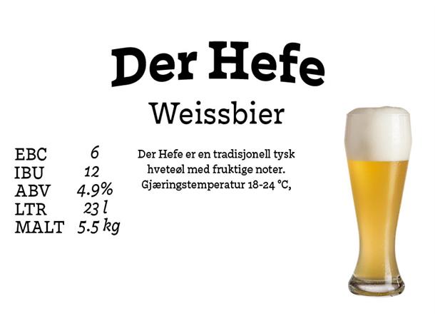 Der Hefe Weissbier Allgrain ølsett 23 lliter, Hveteøl
