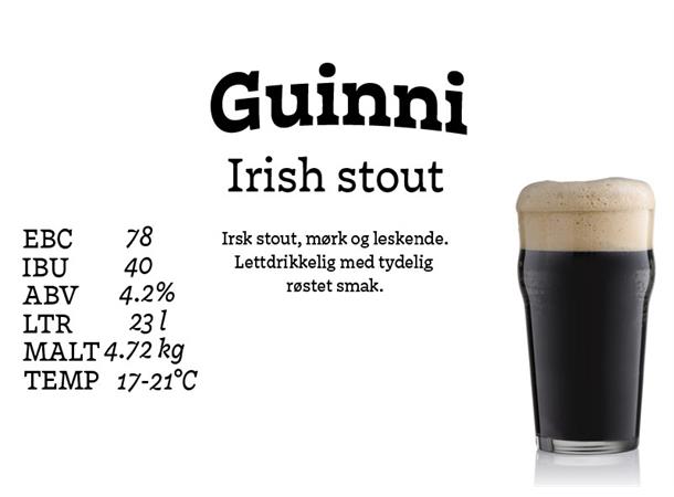 Guinni Allgrain ølsett 23 liter, Irish Stout