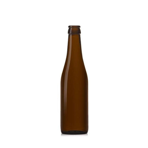 Brun 0,33L Vichy ølflaske i glass med 26 mm kronekapselåpning.