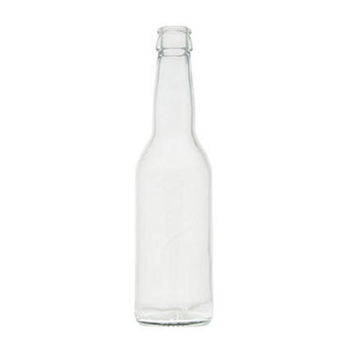 Klar 0,33 liter longneck glassflaske for 26 mm kronkapsel.