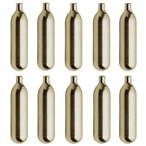 10 stk 16g CO2 patroner uten gjenger, metallfargede for hjemmebrygg.