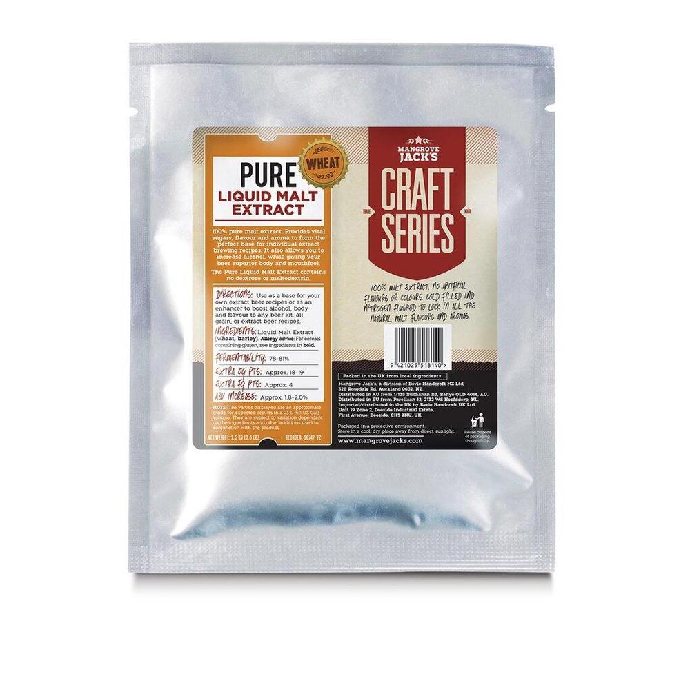 Mangrove Jack's Pure Wheat Liquid Malt Extract 1,5 kg i sølvpose.