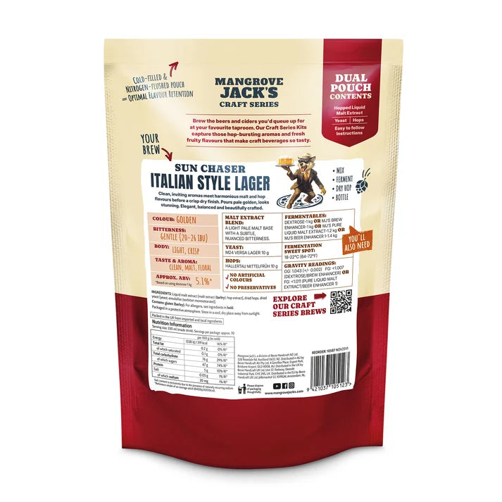Italiensk Lager – Craft Series ølsett til 23 liter – Mangrove Jack's