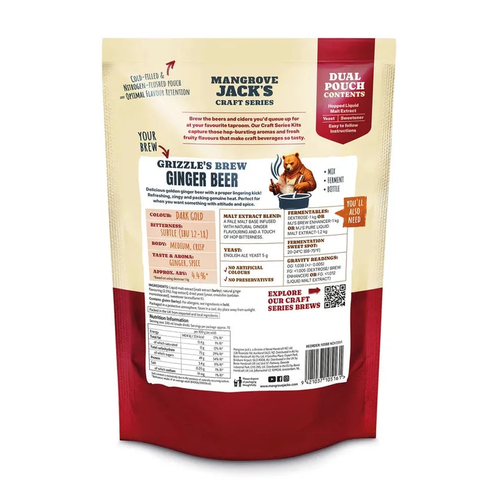 Ginger Beer 1,8 kg – Mangrove Jack’s Craft Series Ingefærøl