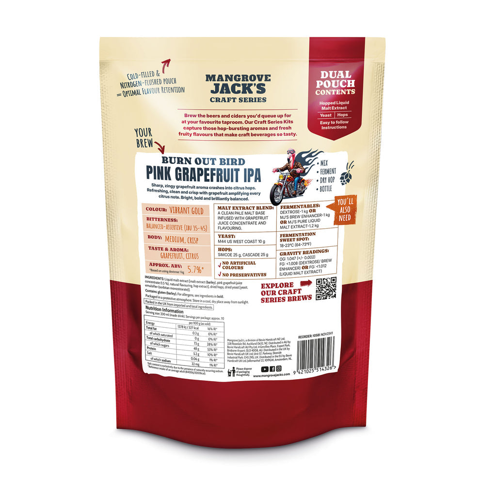 Pink Grapefruit IPA Craft Series #17 2,5 kg - Ølsett - Mangrove Jack's