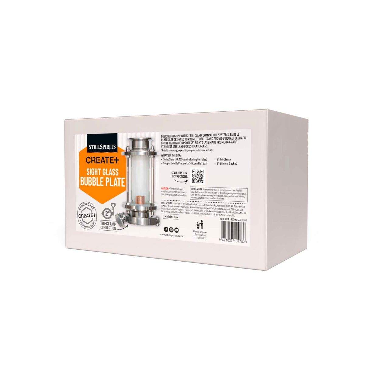 Still Spirits Create+ Sight Glass Bubble Plate – inspeksjonsglass med kobberboblebrett 2" Tri-Clamp