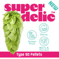 Superdelic humle Type 90 pellets – hjemmebrygg med noter av sitrus, søt frukt og bær.