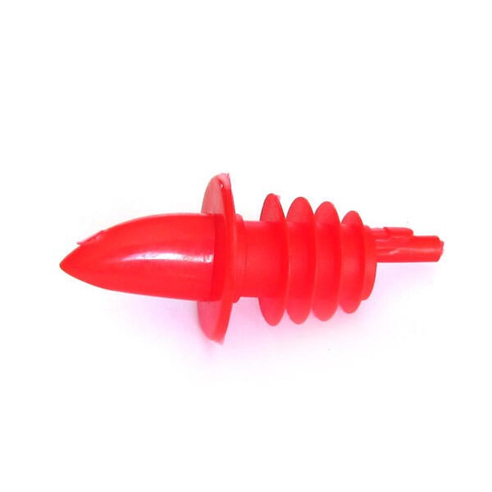 Skjenketut plast rød – 7 cm Passer standard glassflasker
