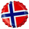 26 mm Norges Flagg 100stk Ølkapsler 26mm, Norske flagg