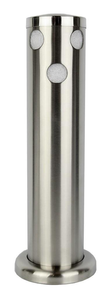 Tappetårn for 3 kraner børstet stål