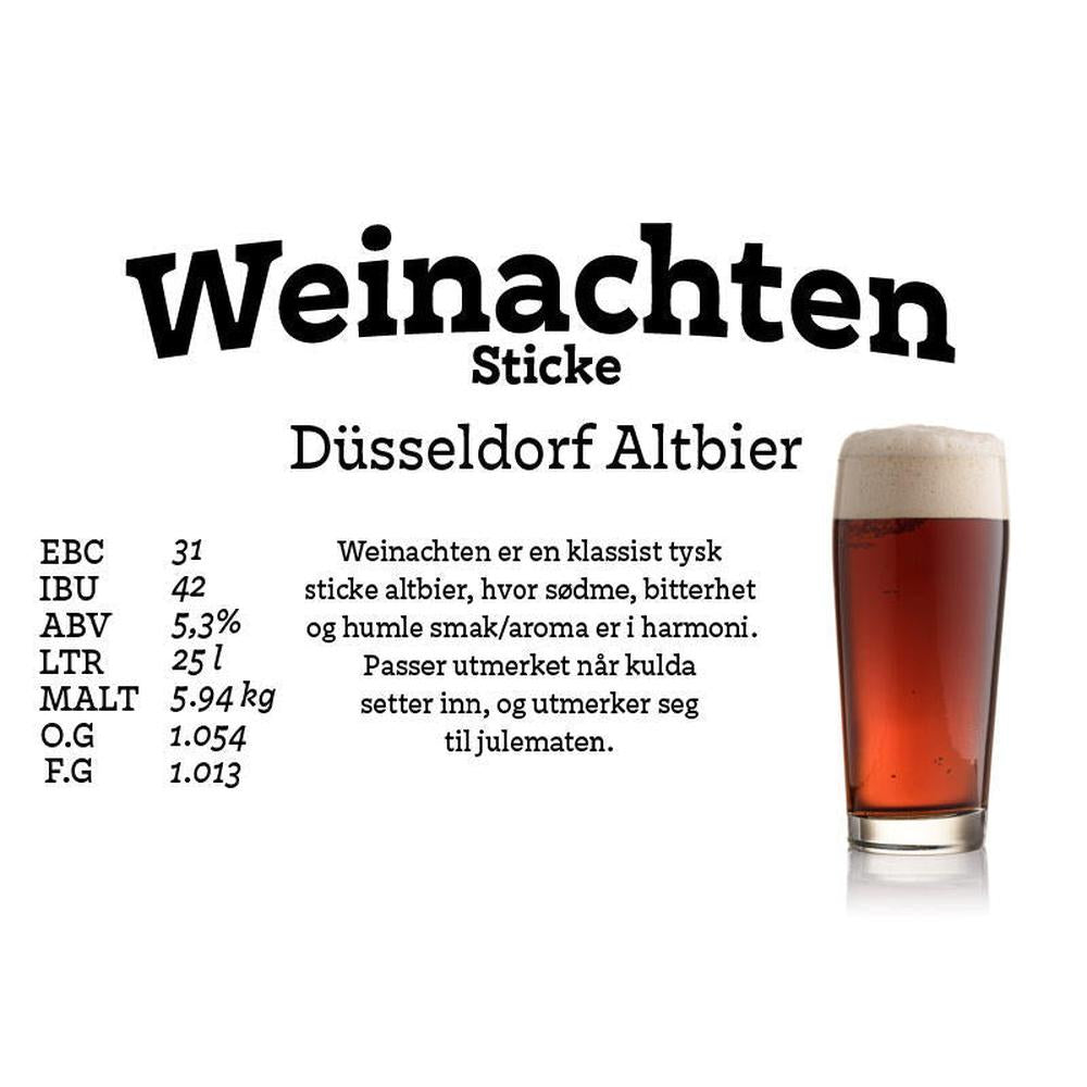 Weinachten Sticke Allgrain ølsett 25 liter, Altbier