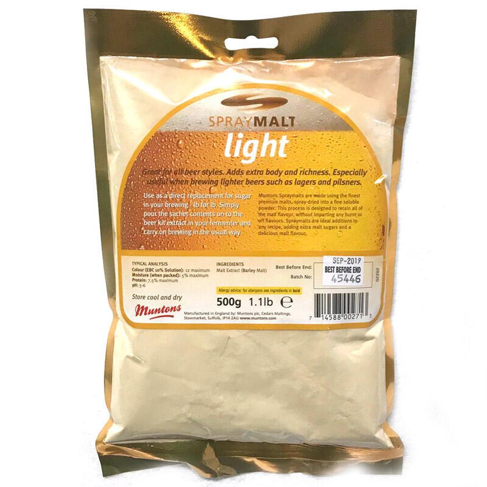 Spraymalt Light 500g - Muntons Gir fylde, smak og bedre skum