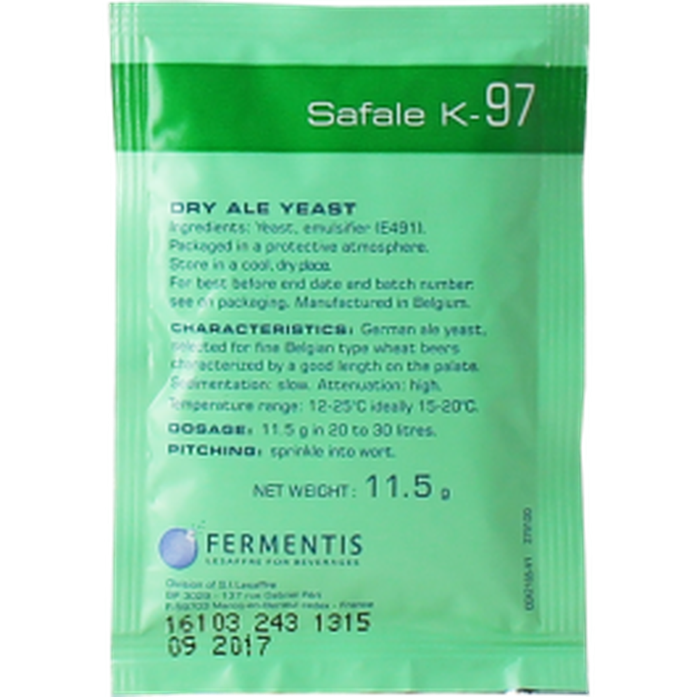 Safale K-97 11.5 g Tysk ale-gjær med floral karakter