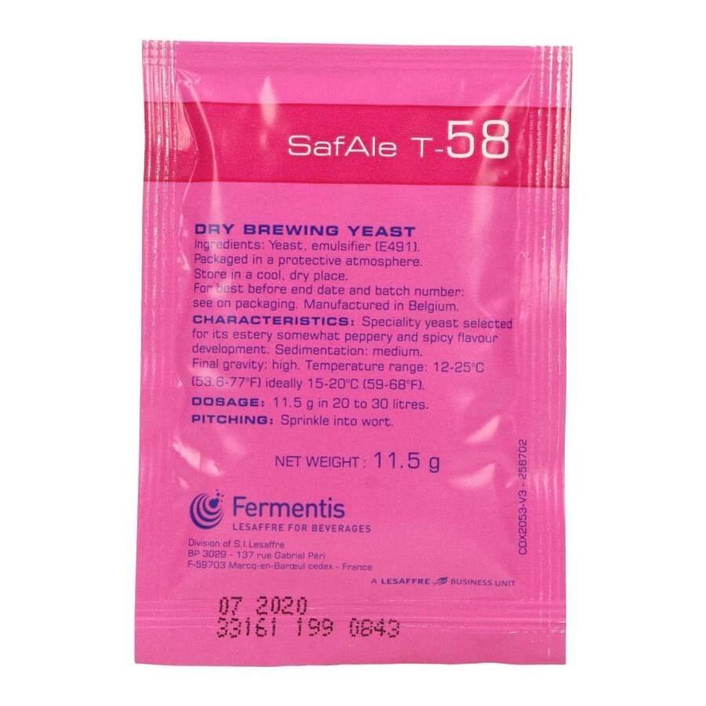 Safale T-58 11.5 g Tørrgjær til belgiske øltyper mm.