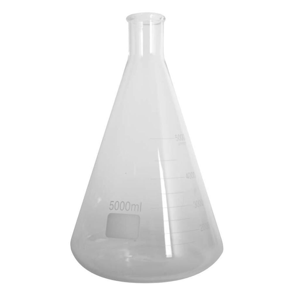 Erlenmeyer kolbe 5000 ml av borosilikatglass. 5 liter