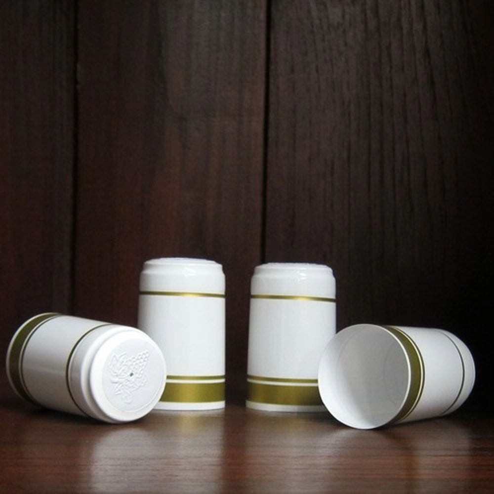 Krympehetter Hvit/Gull 30stk Krympekapsler til vinflasker