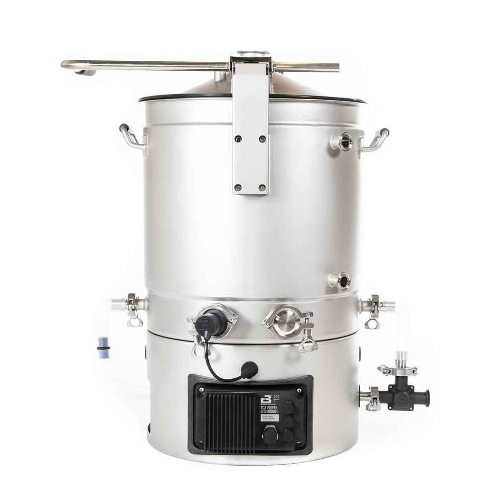 Brewtools B50 bryggemaskin i rustfritt stål med kontrollpanel og slanger.