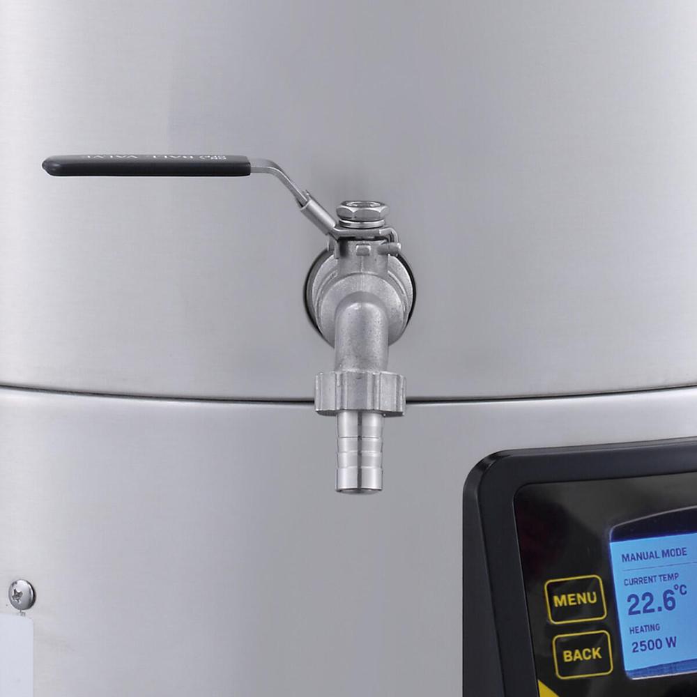 Brew Monk B50 Wi-Fi bryggesystem i rustfritt stål med kran og digitalt display.