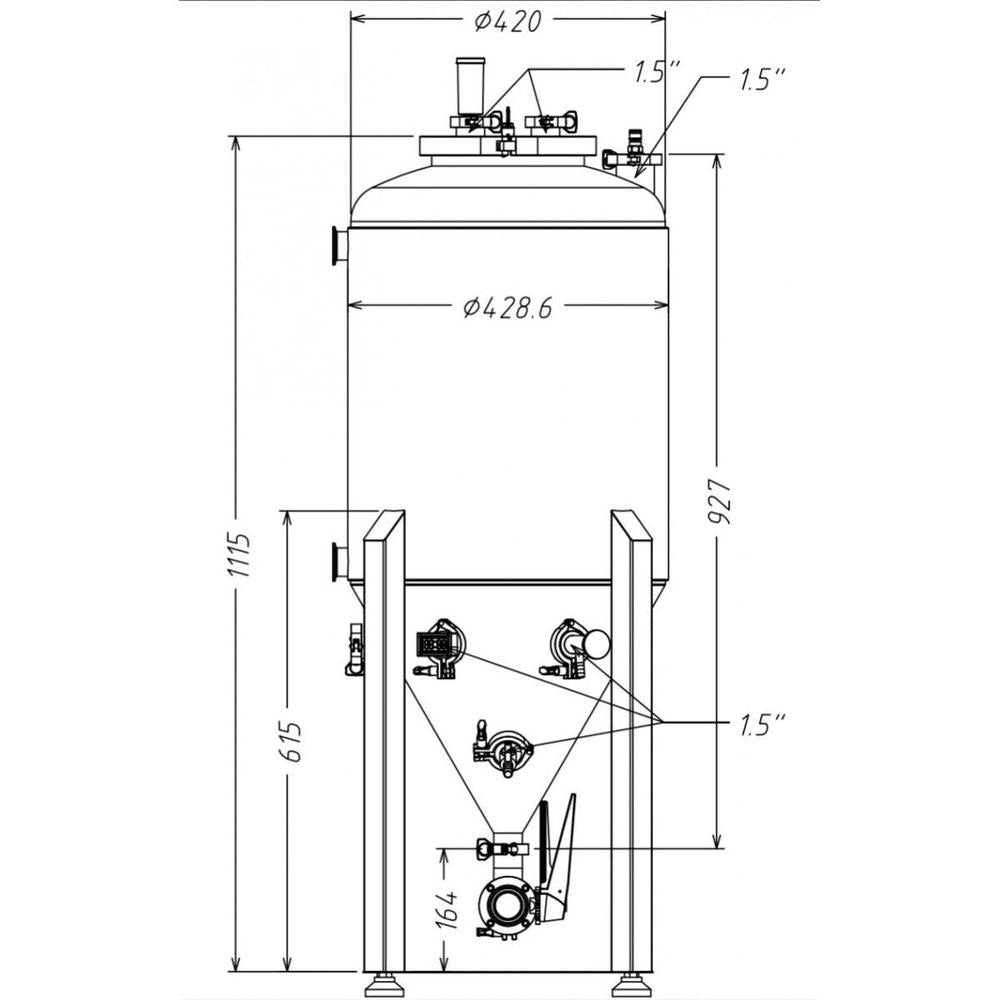 Brew Monk U80 Unitank - 80 L Trykktank i rustfritt stål