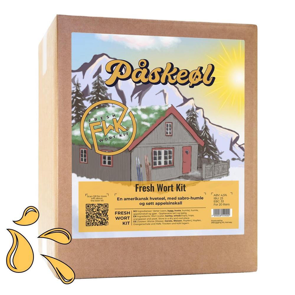 Påskeøl Fresh Wort Kit for 20L øl, med Sabro humle og appelsinskall.