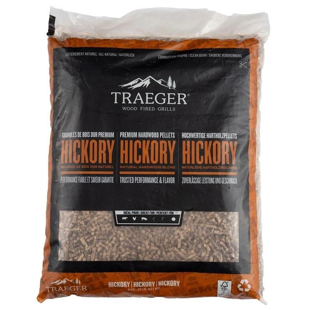 Traeger Hickory grillpellets 9kg Kraftig røyksmak til kjøtt og grønnsaker