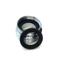 Kromfarget metalladapter med 3/4" NH-gjenger og svart gummipakning for flaskevasker.