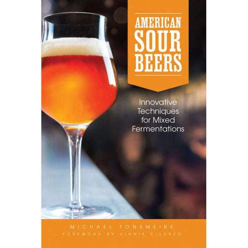Bokomslag: "American Sour Beers" med et glass ravfarget øl og hvitt skum.