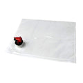 Klar 10L Bag-in-Box pose med rød tappekran for juice, saft og vin.