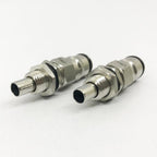 To Ball Lock Post Bulkhead i rustfritt stål med 1/4" BSP-gjenge og o-ringer.