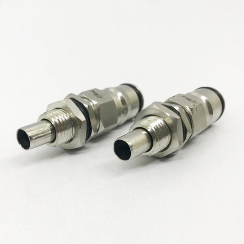 To Ball Lock Post Bulkhead i rustfritt stål med 1/4" BSP-gjenge og o-ringer.