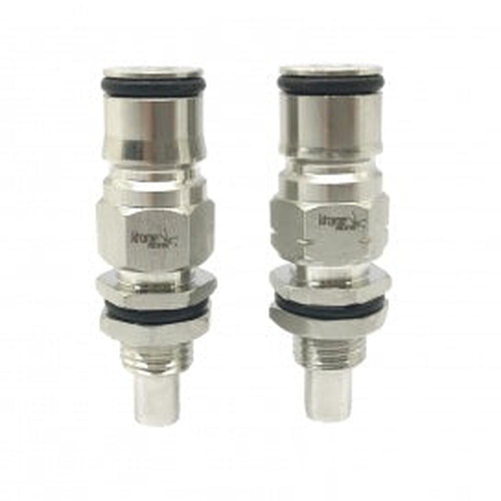 To Ball Lock Post Bulkhead i rustfritt stål med 1/4" BSP gjenge og o-ringer.