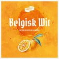 Belgisk Wit ølsett med appelsin og krydder, oransje design.