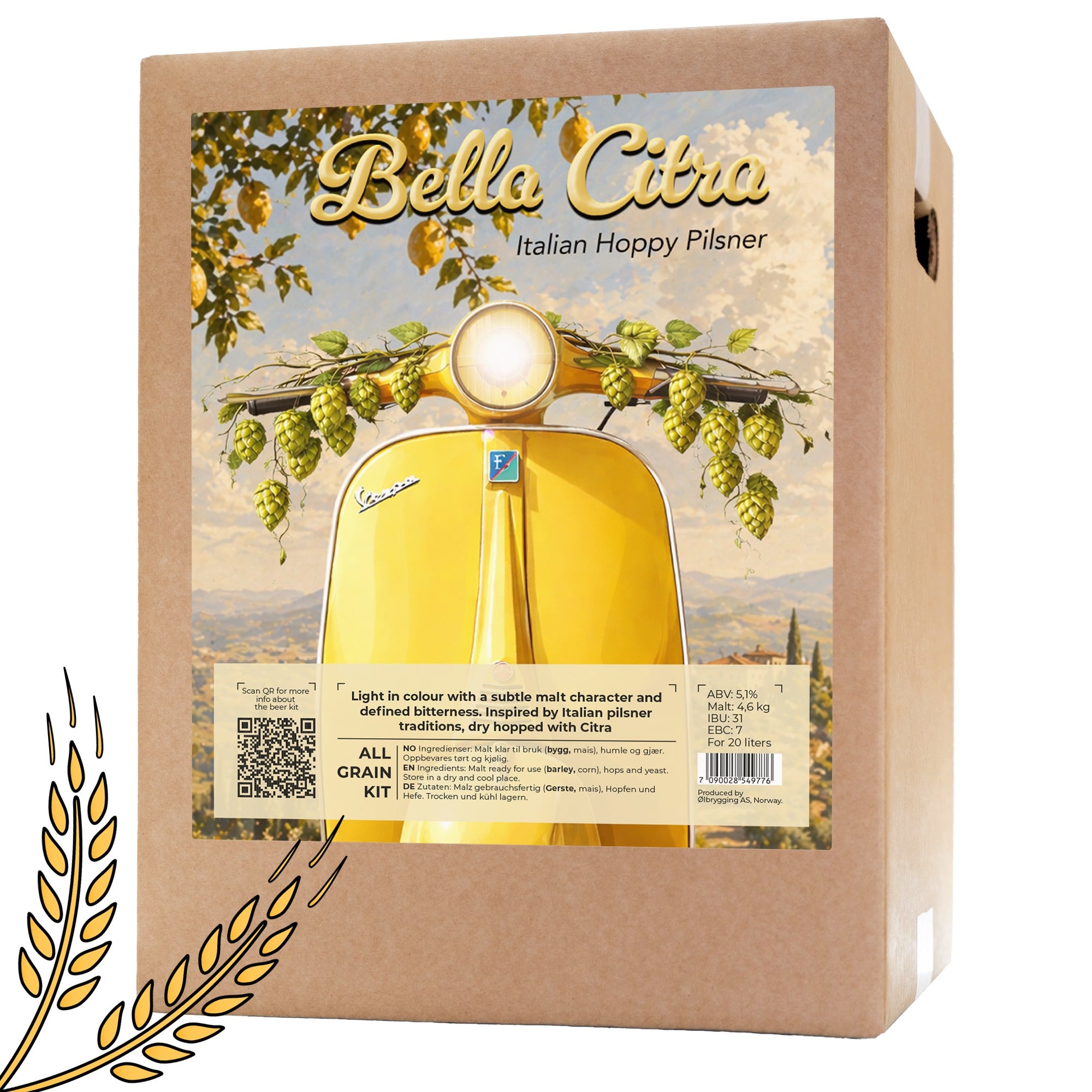 Bella Citra Allgrain Ølsett – Italiensk Pilsner med Citra