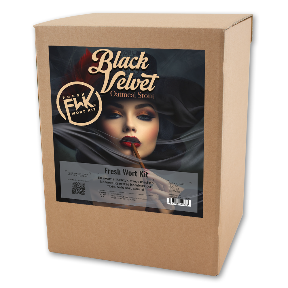 Black Velvet Oatmeal Stout Fresh Wort Kit 20L i pappeske.