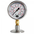 Brew Monk 1.5" TC manometer i rustfritt stål med klar analog skive for trykkmåling.