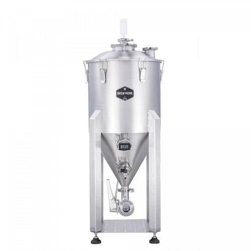 Brew Monk C60 konisk gjæringstank i rustfritt stål, 60 liter, med stativ og tilkoblinger.