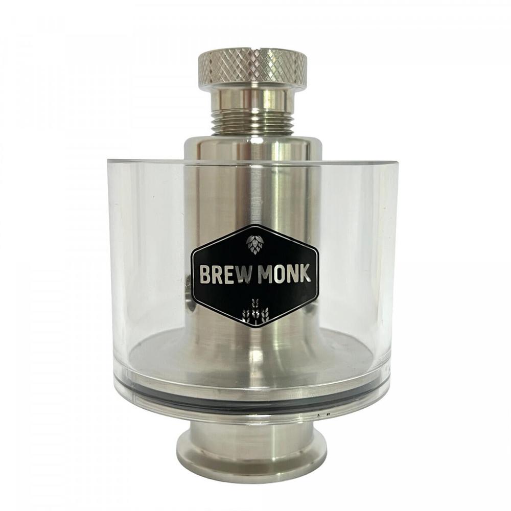 Brew Monk justerbar PRV 1,5" TC i rustfritt stål med klar beholder for trykkgjæring.
