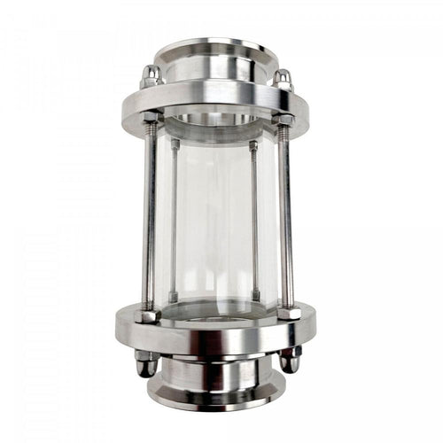 Brew Monk 1,5" TC inline siktglass i rustfritt stål for visuell flowkontroll.