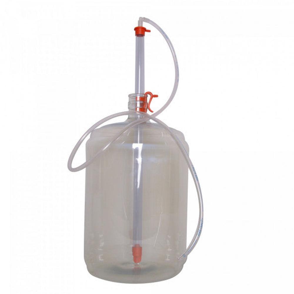 Brewferm Flow'in Large automatisk hevert i klar PVC med rød flaskefyller, 65 cm.