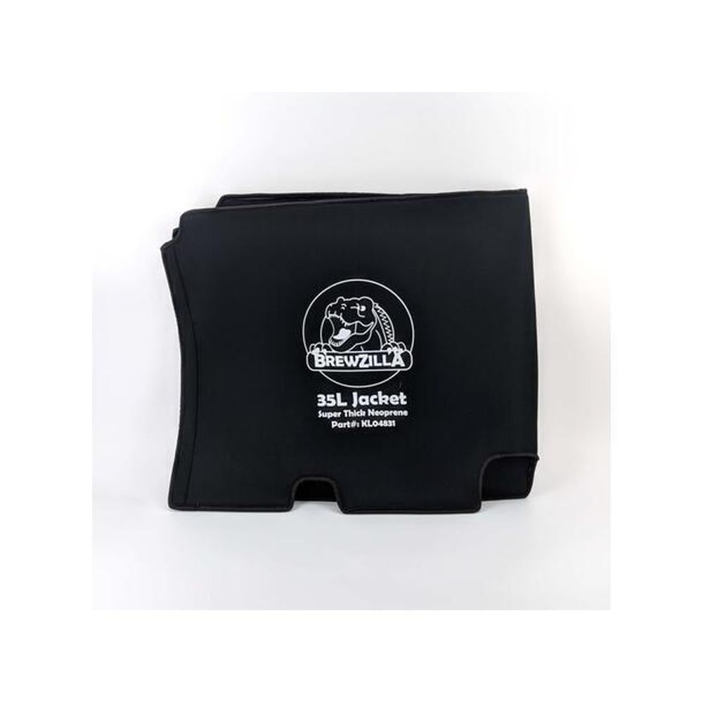 Svart BrewZilla 35L isolasjonskappe i tykk neopren med logo, designet for BrewZilla 35 og Digiboil 35L.