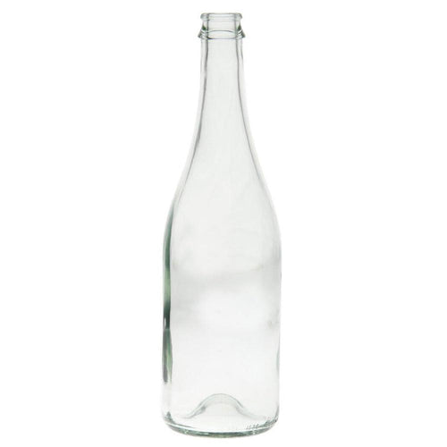 Klar champagneflaske 0,75L i glass, 560g, med 29mm munning for natur- eller plastkork.