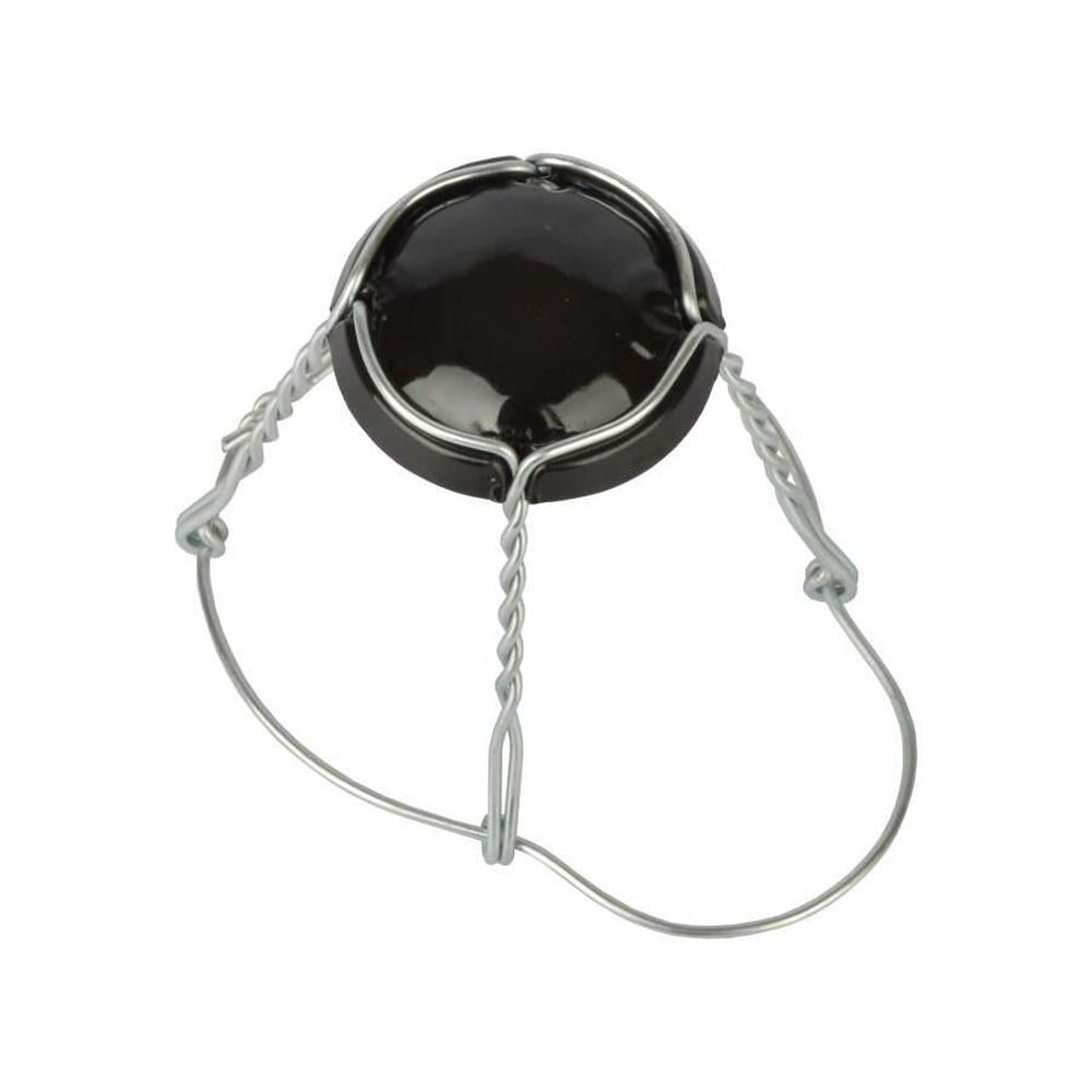 Svart champagnenett med sølvfarget tråd for ølkorker, 100pk.
