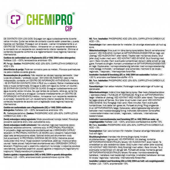 Chemipro CIP 250 ml – Lavtskummende desinfeksjonsmiddel
